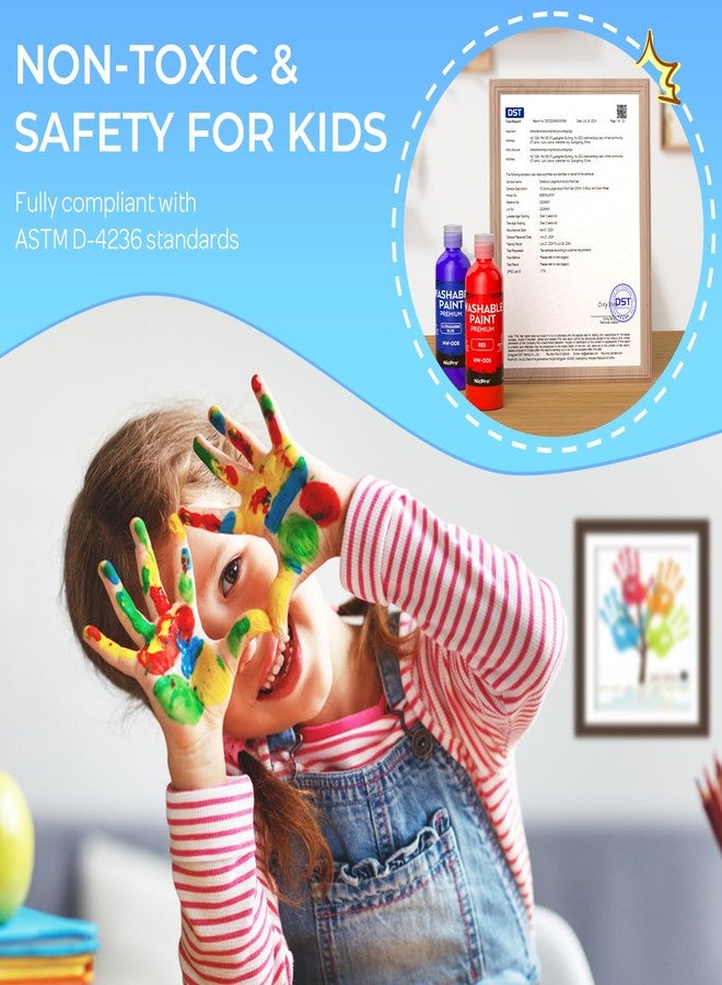 Nicpro 8 Colors Washable Paint Set for Kid (4oz,120 ml), Acrylic Bulk Paint Supplies Non Toxic Children Tempera Paint, Easy Clean Finger Paint for Art Craft DIY, Poster, School, Home,Classroom, Party - Image 2